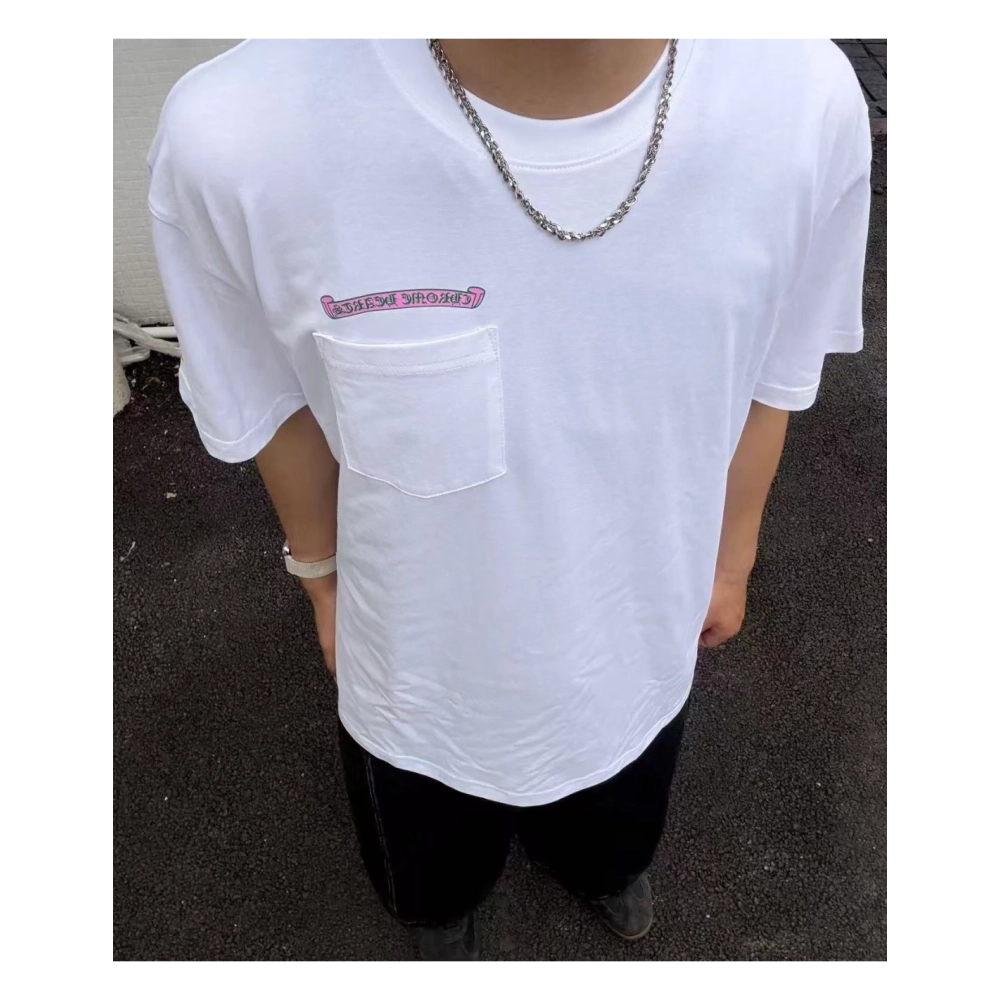 Chrome Hearts Pink & Green Sanskrit Scroll Print Short Sleeve 193