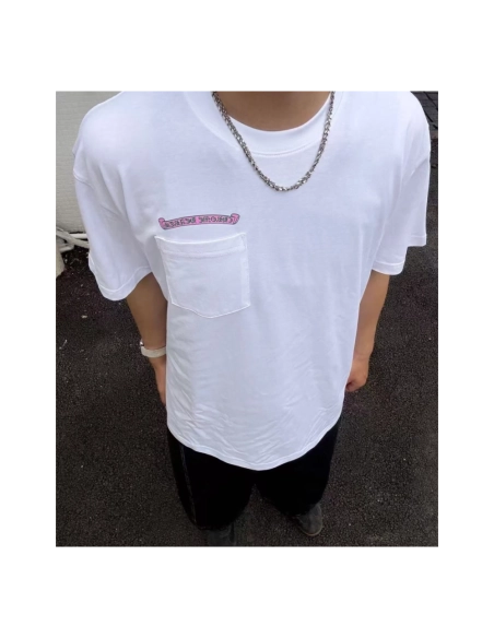 Chrome Hearts Pink & Green Sanskrit Scroll Print Short Sleeve 193