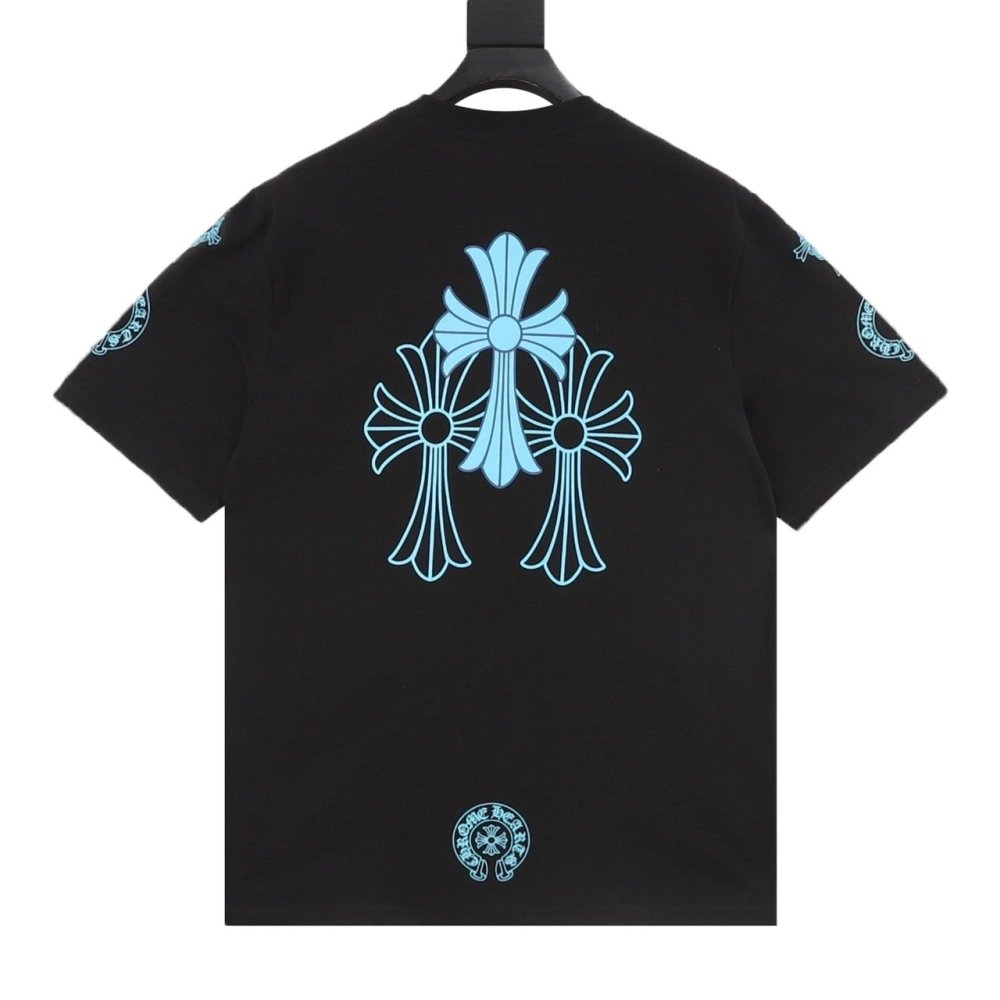 Chrome Hearts Blue Cross Print Short Sleeve 197