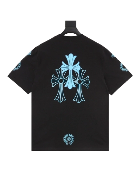 Chrome Hearts Blue Cross Print Short Sleeve 197