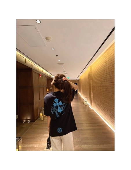 Chrome Hearts Blue Cross Print Short Sleeve 197