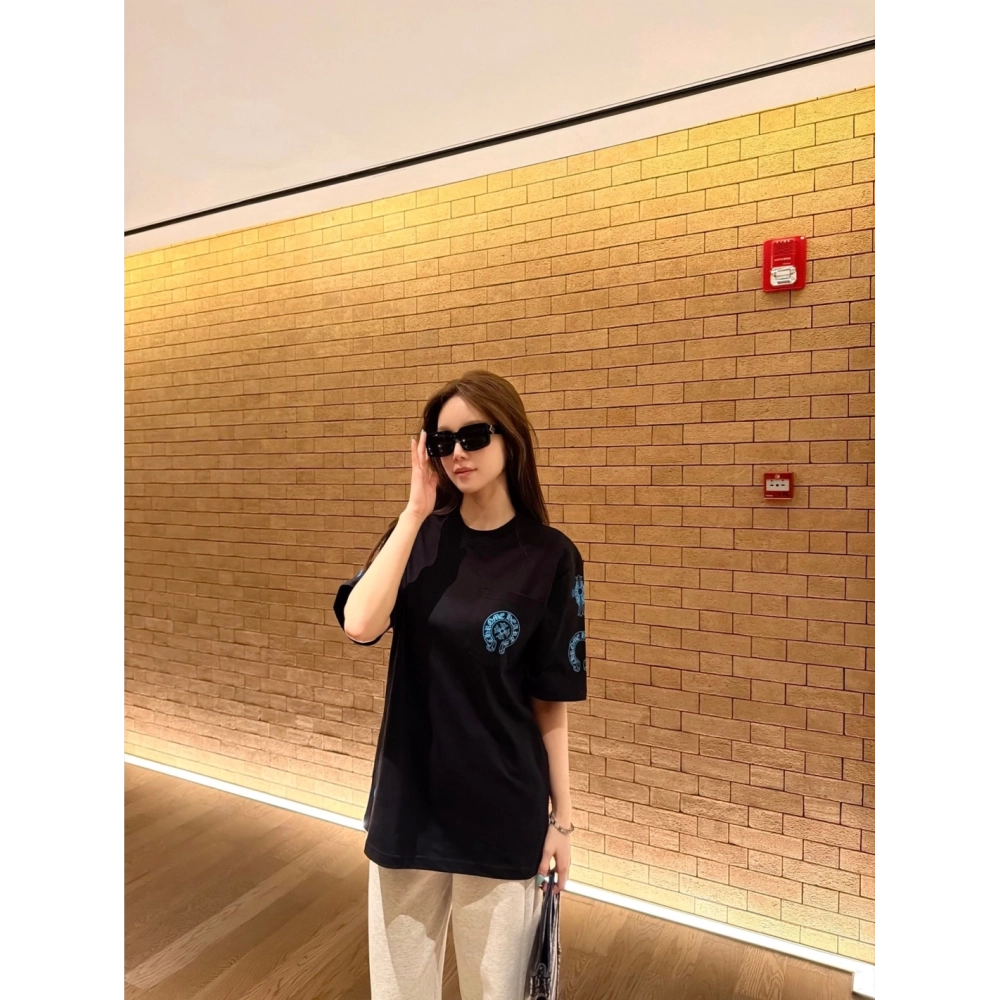Chrome Hearts Blue Cross Print Short Sleeve 197
