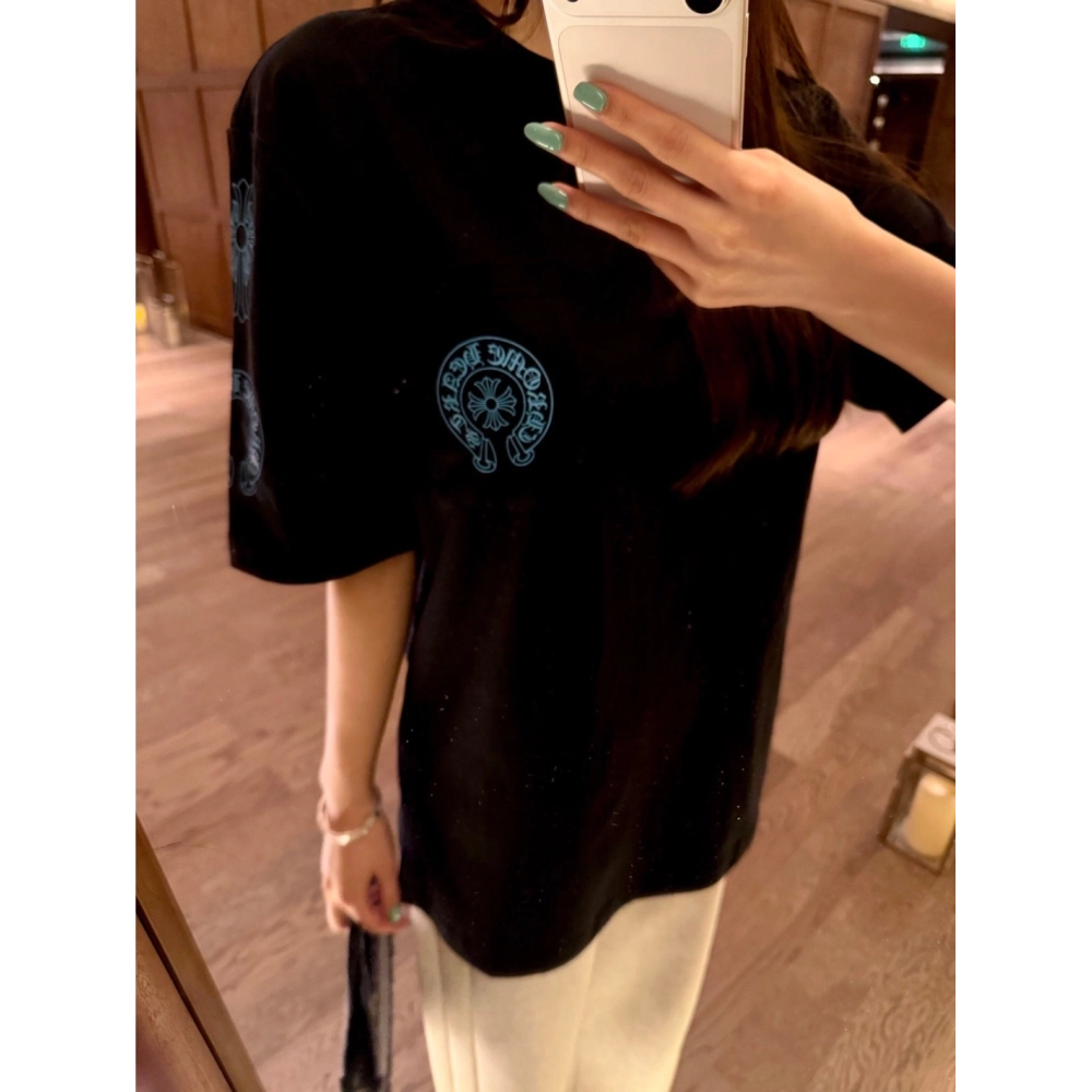 Chrome Hearts Blue Cross Print Short Sleeve 197