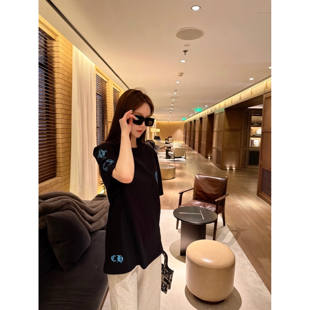 Chrome Hearts Blue Cross Print Short Sleeve 197