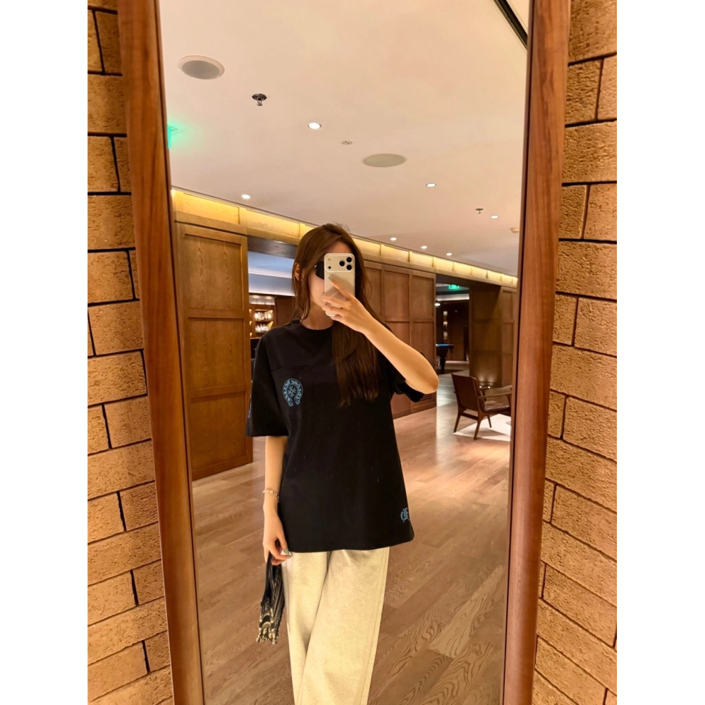 Chrome Hearts Blue Cross Print Short Sleeve 197