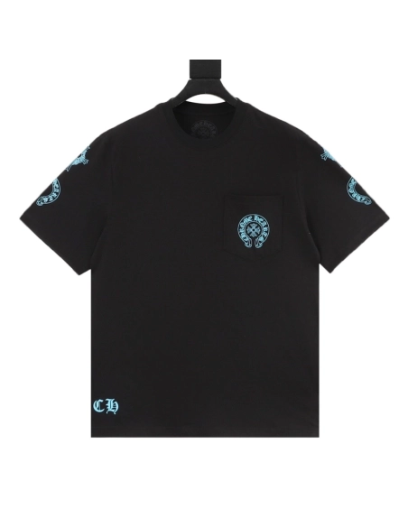 Chrome Hearts Blue Cross Print Short Sleeve 197