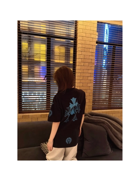 Chrome Hearts Blue Cross Print Short Sleeve 197