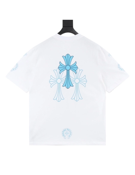 Chrome Hearts Blue Cross Print Short Sleeve 198