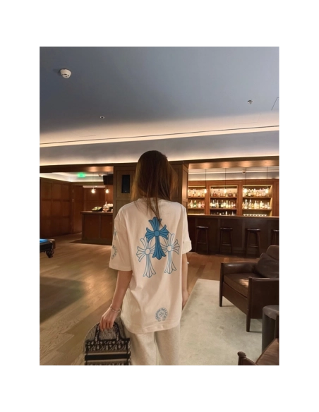 Chrome Hearts Blue Cross Print Short Sleeve 198
