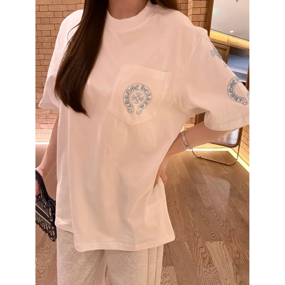 Chrome Hearts Blue Cross Print Short Sleeve 198