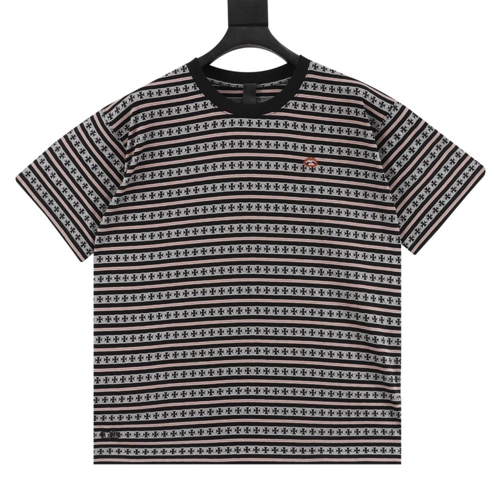 Chrome Hearts All-Over Cross Yarn-Dye Short Sleeve 201