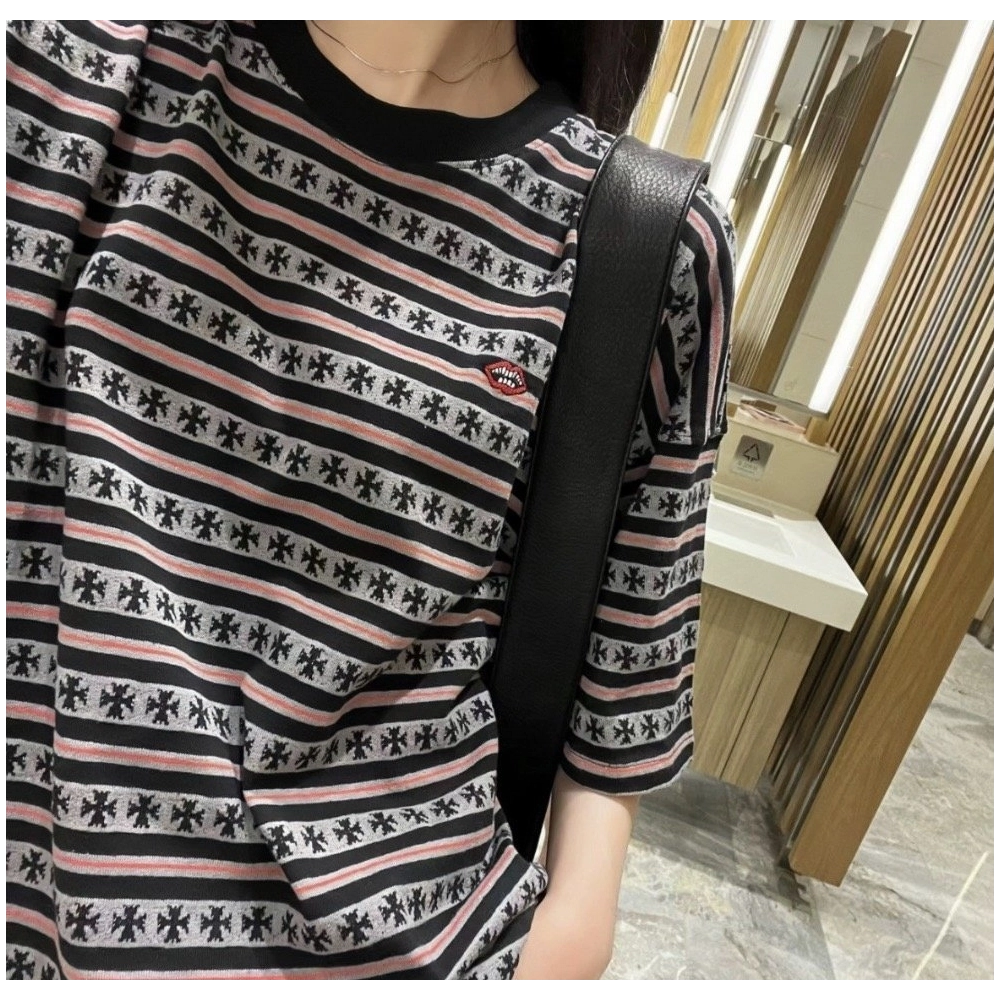 Chrome Hearts All-Over Cross Yarn-Dye Short Sleeve 201
