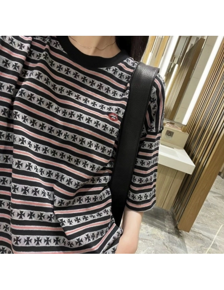 Chrome Hearts All-Over Cross Yarn-Dye Short Sleeve 201