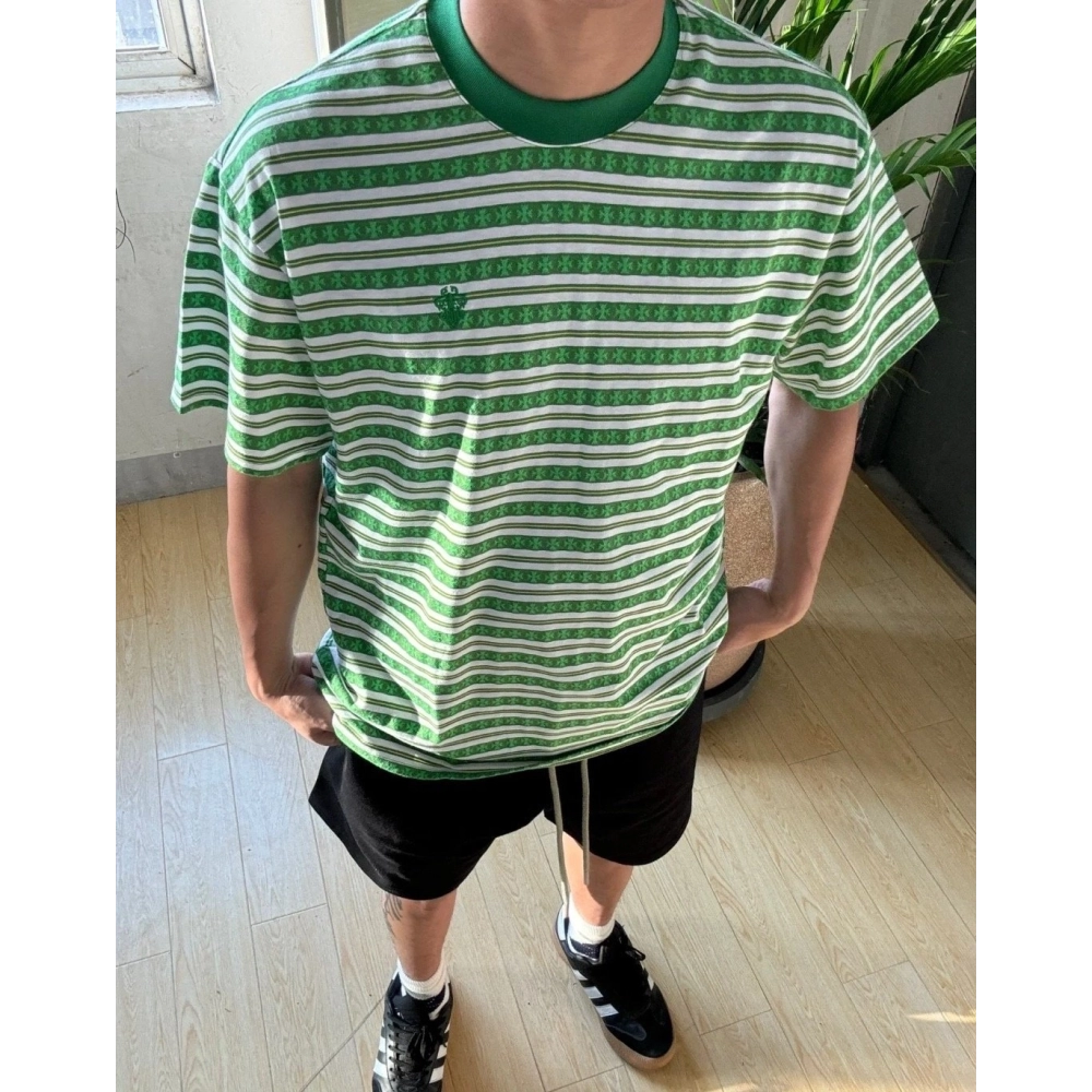 Chrome Hearts All-Over Cross Yarn-Dye Short Sleeve 202