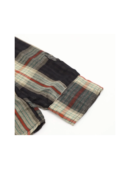Chrome Hearts Leather Patch Plaid Long Sleeve Shirt 204