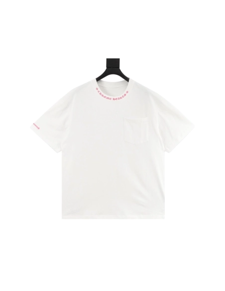 Chrome Hearts Collar Button Letter Print Short Sleeve 207
