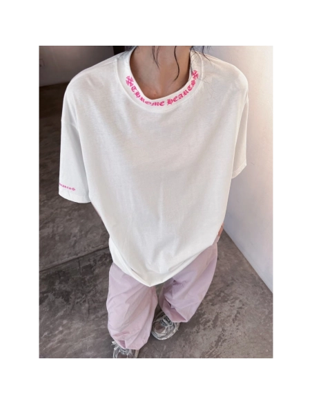 Chrome Hearts Collar Button Letter Print Short Sleeve 207