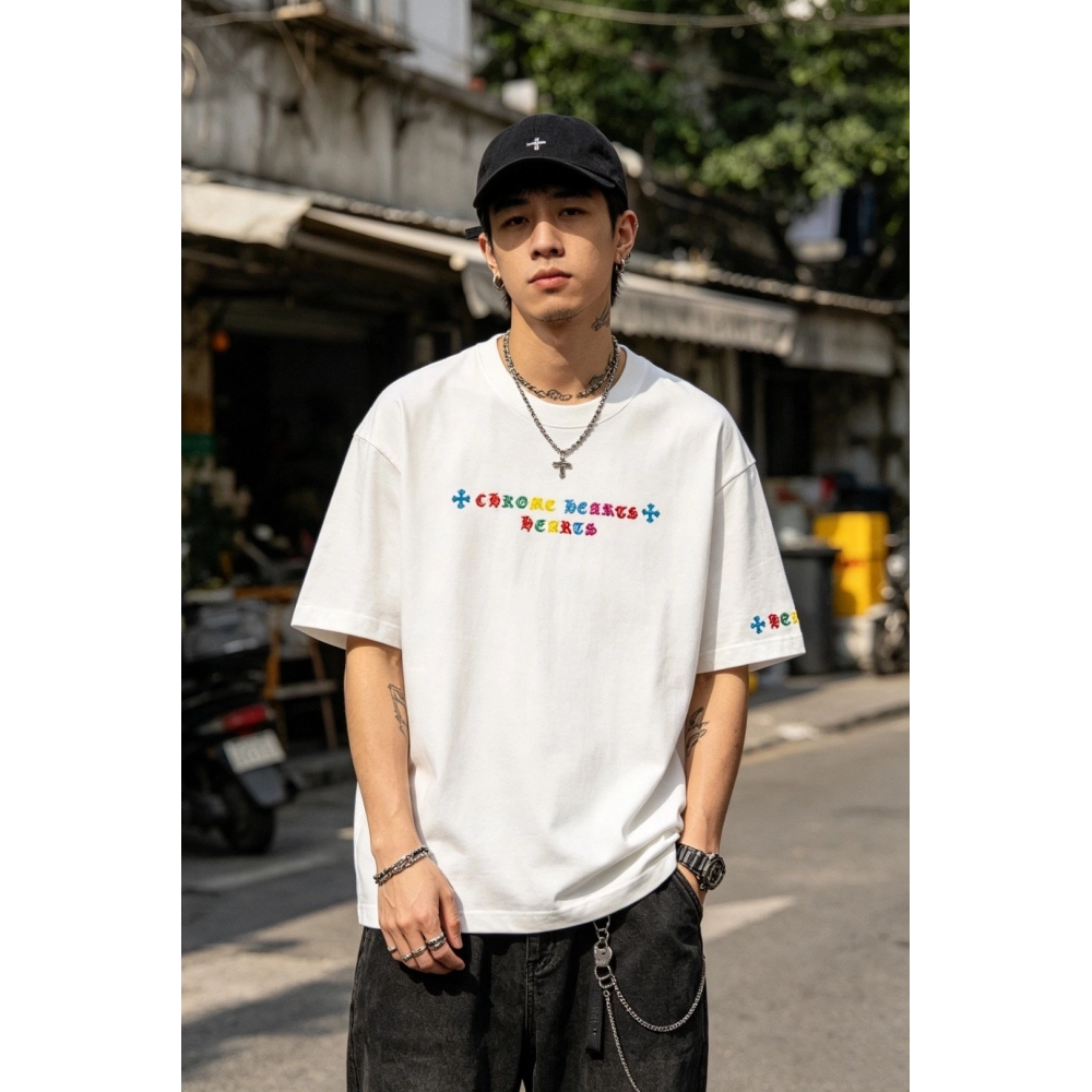 Chrome Hearts Colorful Logo Print Short Sleeve 209