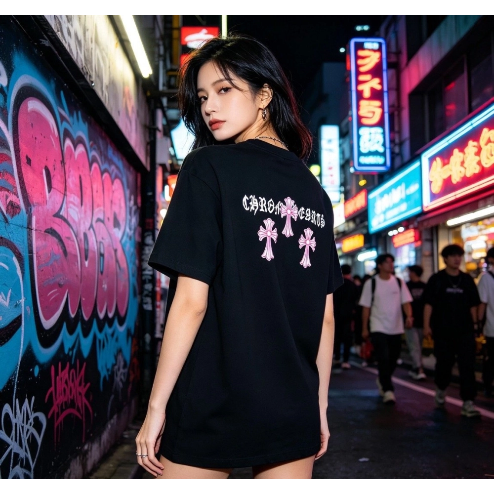 Chrome Hearts Black & Red Cross Short Sleeve 212