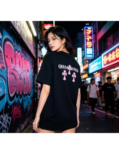 Chrome Hearts Black & Red Cross Short Sleeve 212