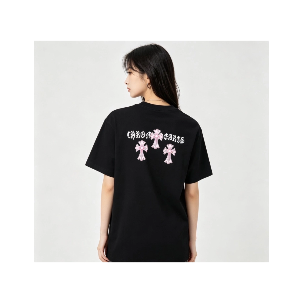 Chrome Hearts Black & Red Cross Short Sleeve 212