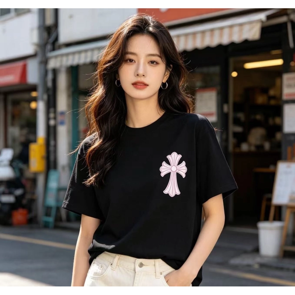 Chrome Hearts Black & Red Cross Short Sleeve 212