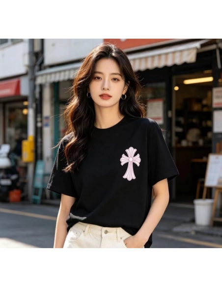 Chrome Hearts Black & Red Cross Short Sleeve 212