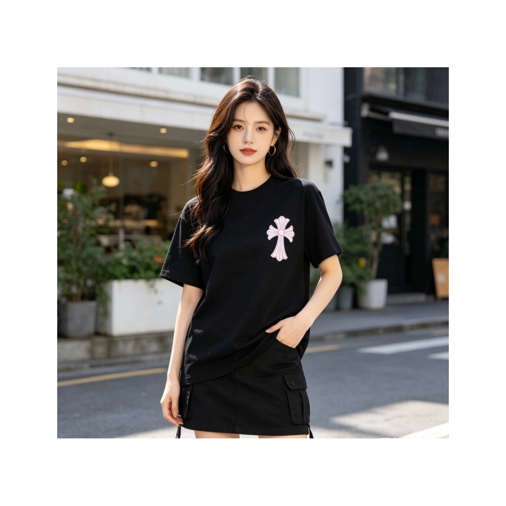 Chrome Hearts Black & Red Cross Short Sleeve 212