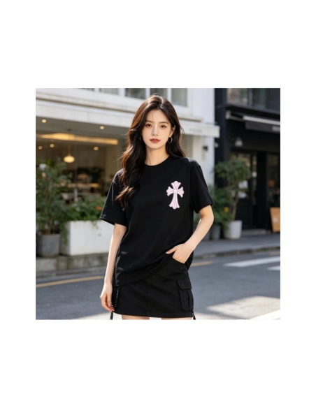 Chrome Hearts Black & Red Cross Short Sleeve 212