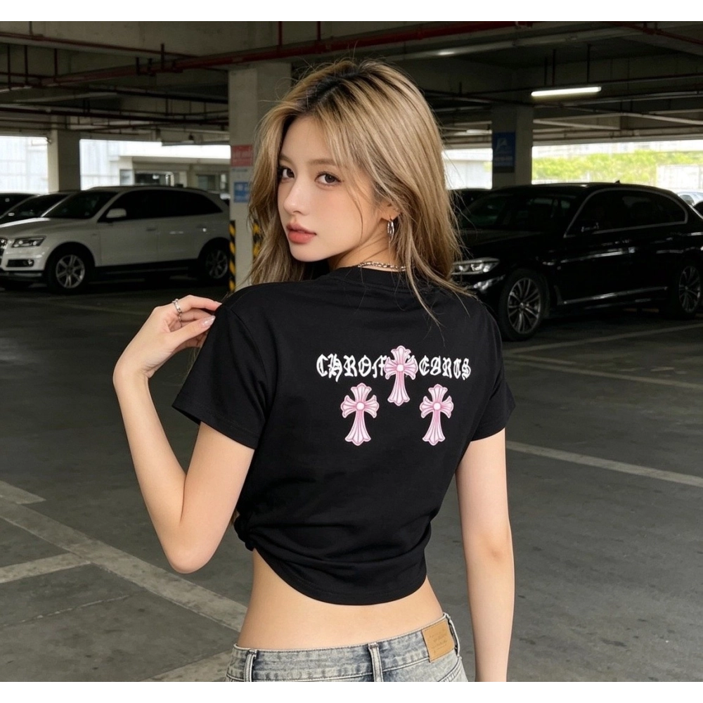 Chrome Hearts Black & Red Cross Short Sleeve 212