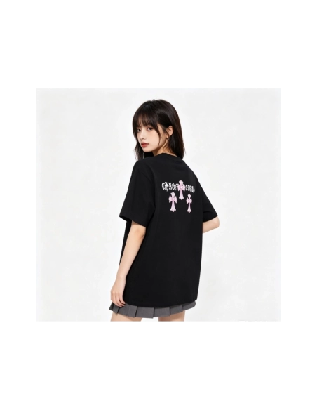 Chrome Hearts Black & Red Cross Short Sleeve 212