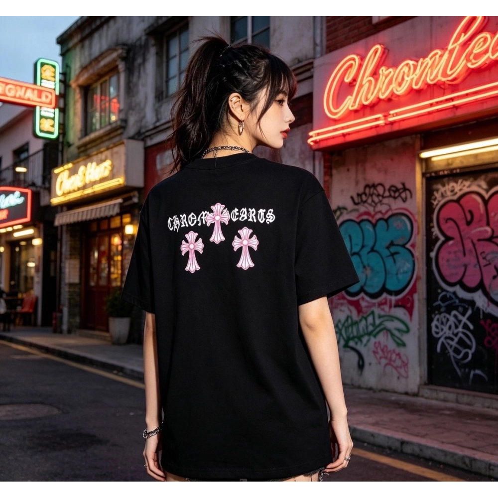 Chrome Hearts Black & Red Cross Short Sleeve 212