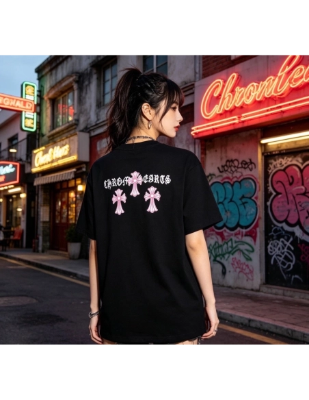 Chrome Hearts Black & Red Cross Short Sleeve 212