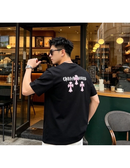 Chrome Hearts Black & Red Cross Short Sleeve 212