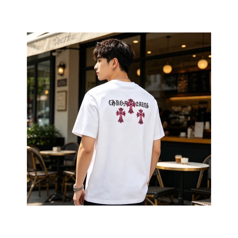 Chrome Hearts Black & Red Cross Short Sleeve 213