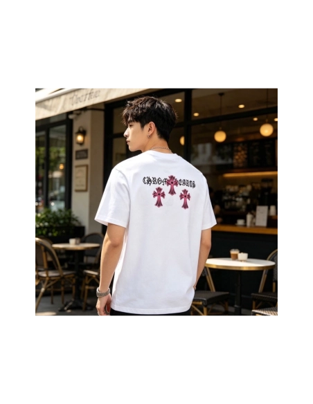 Chrome Hearts Black & Red Cross Short Sleeve 213