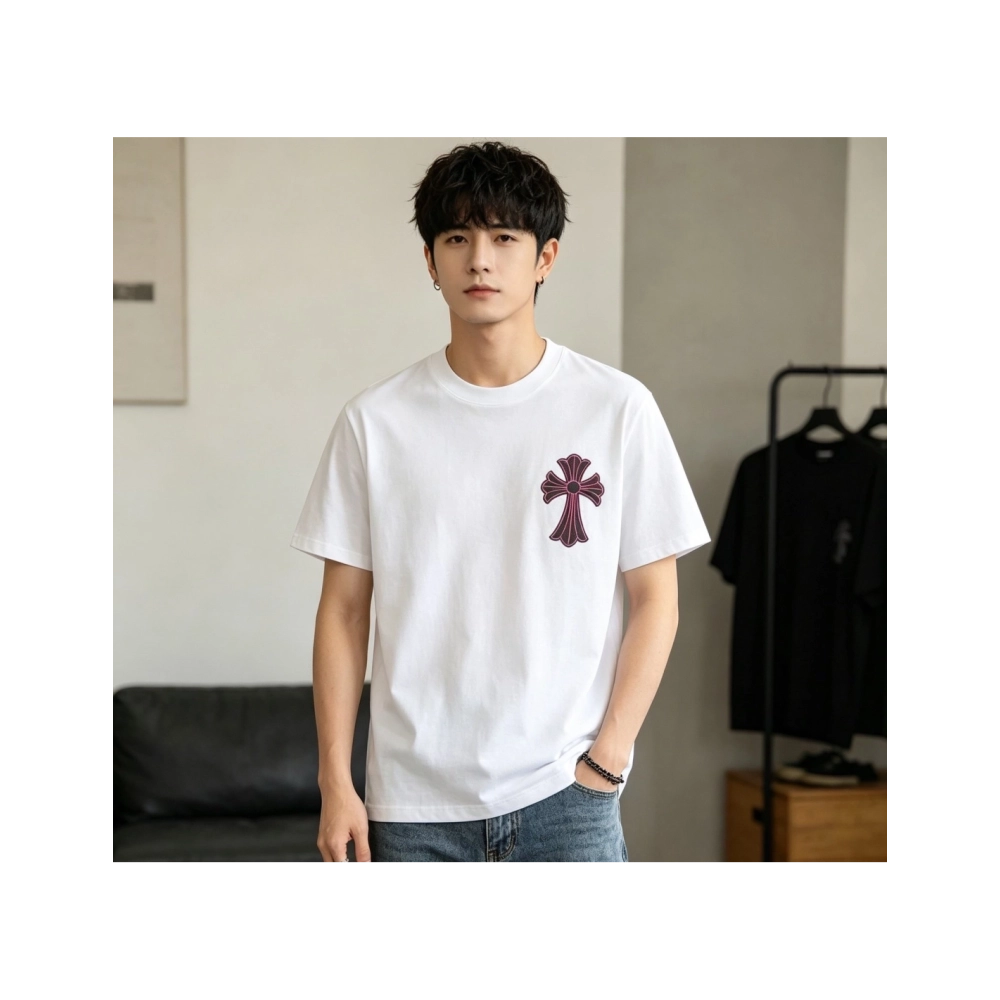 Chrome Hearts Black & Red Cross Short Sleeve 213