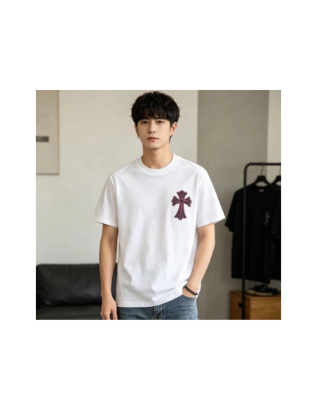 Chrome Hearts Black & Red Cross Short Sleeve 213