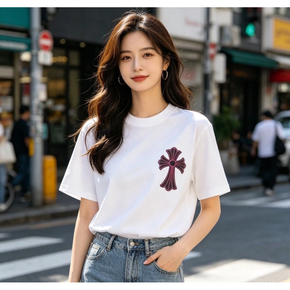 Chrome Hearts Black & Red Cross Short Sleeve 213