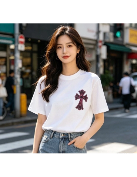 Chrome Hearts Black & Red Cross Short Sleeve 213