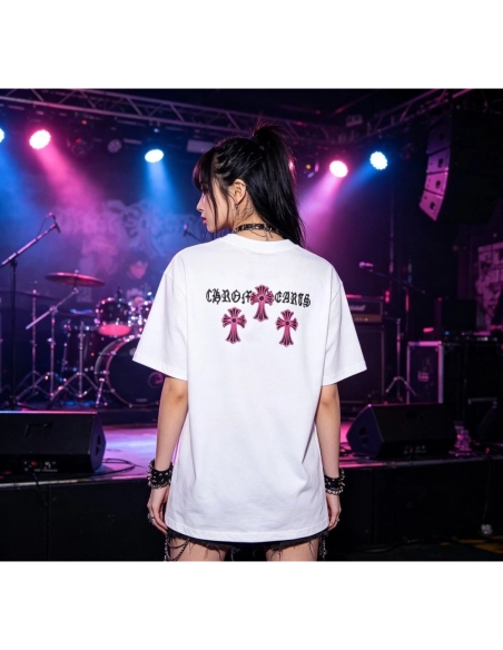 Chrome Hearts Black & Red Cross Short Sleeve 213