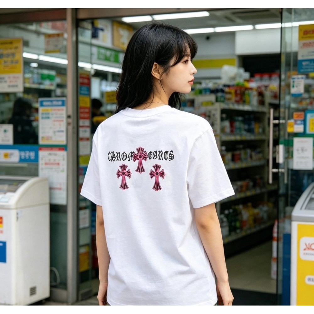 Chrome Hearts Black & Red Cross Short Sleeve 213