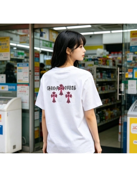 Chrome Hearts Black & Red Cross Short Sleeve 213