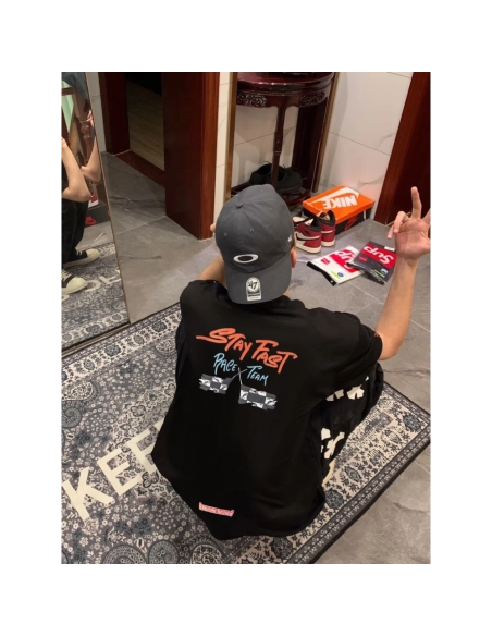 Chrome Hearts Pink Letter Graffiti Print Short Sleeve 214