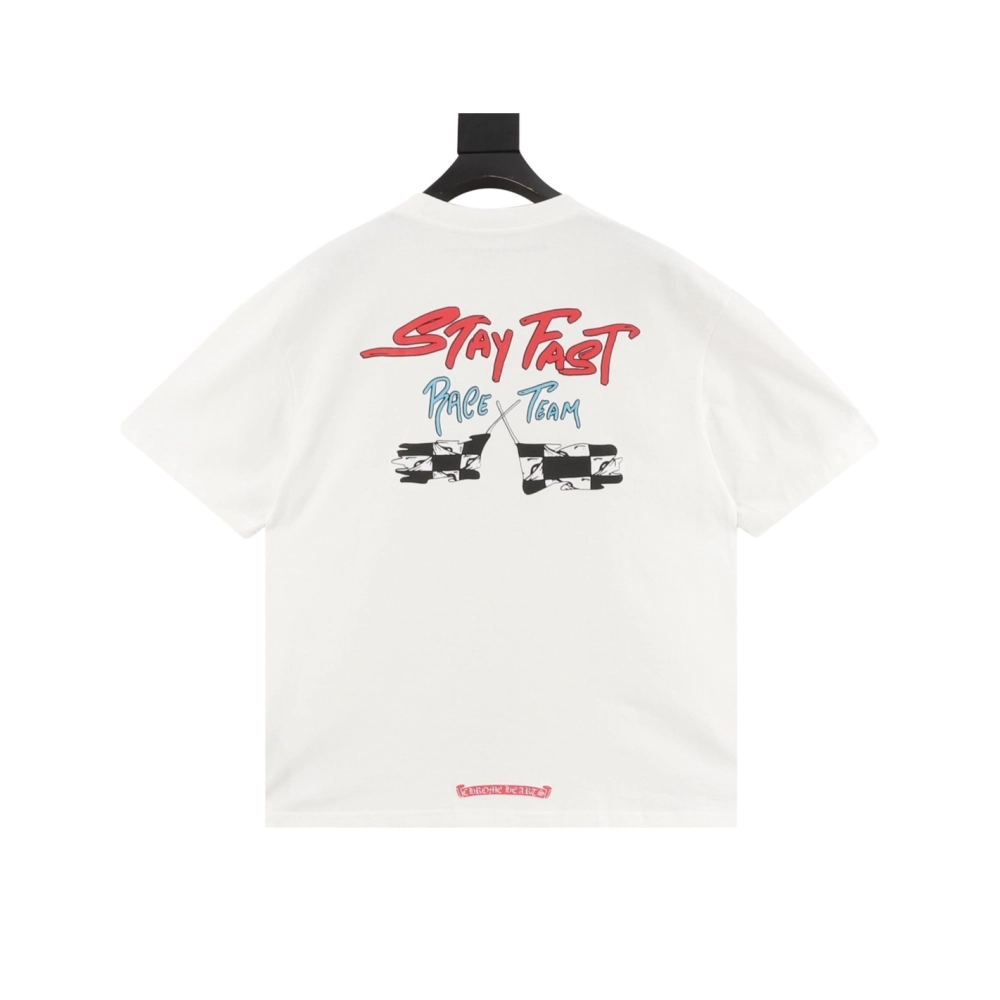 Chrome Hearts Pink Letter Graffiti Print Short Sleeve 215