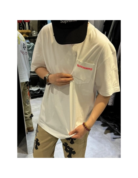Chrome Hearts Pink Letter Graffiti Print Short Sleeve 215