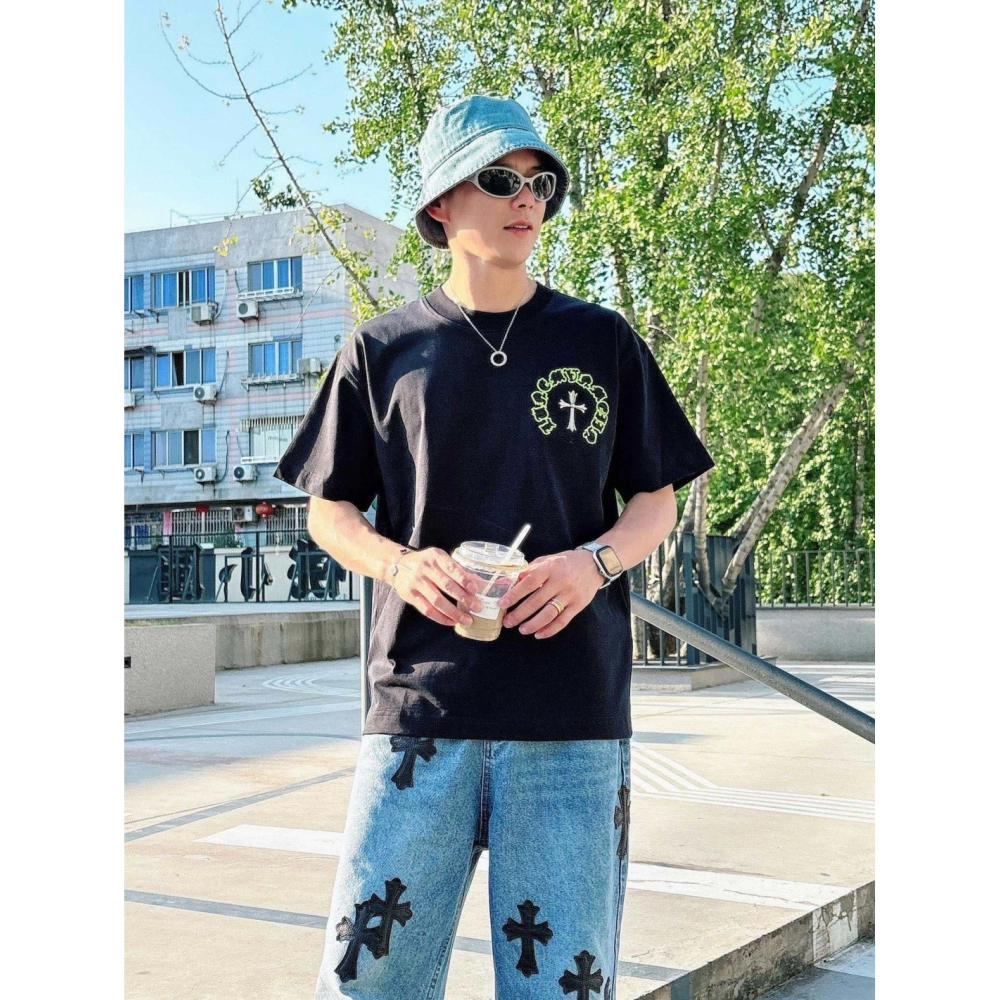 Chrome Hearts Patch Embroidery Letter Hardware Cross Short Sleeve 219