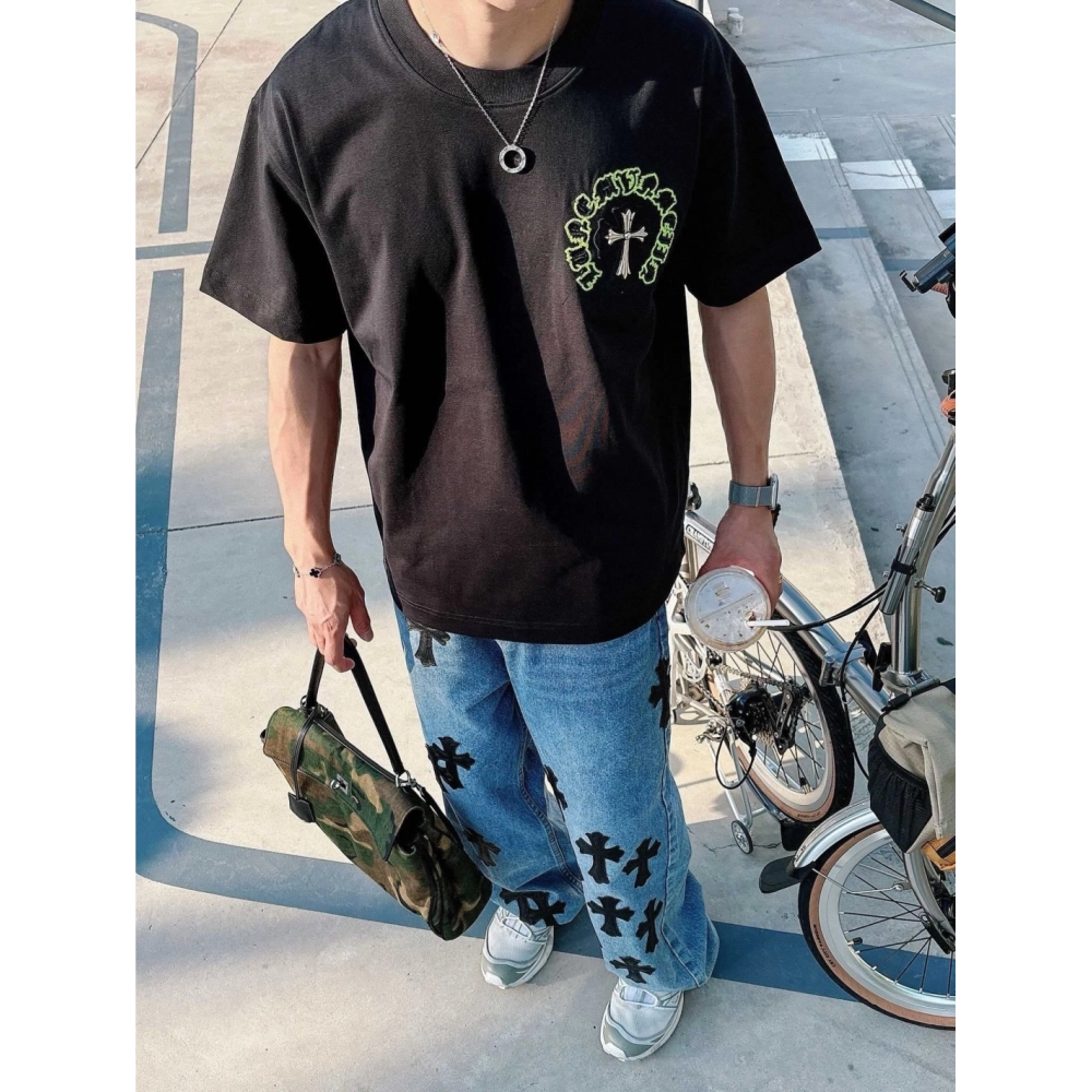Chrome Hearts Patch Embroidery Letter Hardware Cross Short Sleeve 219