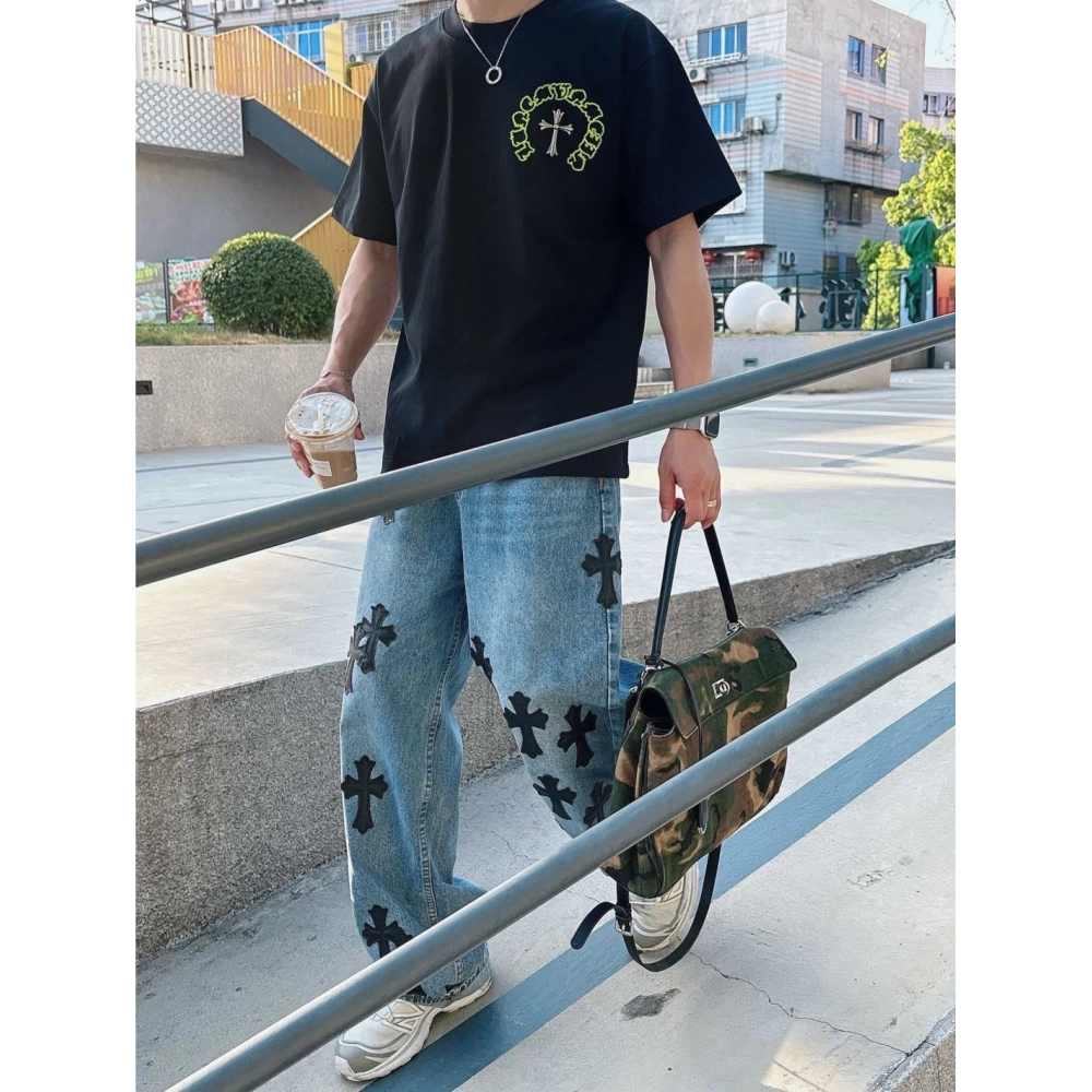 Chrome Hearts Patch Embroidery Letter Hardware Cross Short Sleeve 219