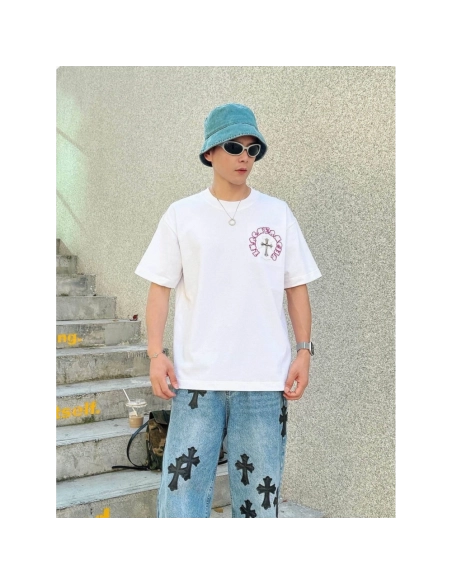 Chrome Hearts Patch Embroidery Letter Hardware Cross Short Sleeve 220
